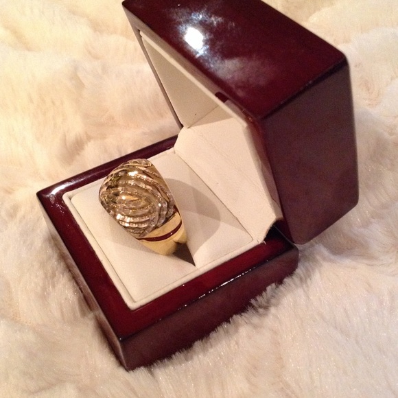 Gold etched 925 band ring - Picture 4 of 7